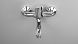 Bateria umywalkowa ścienna chrom Boro BMO_050M