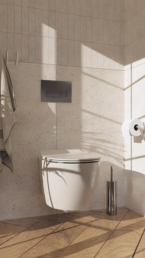 Przycisk spłukujący do stelaży podtynkowych - slim - titanium - CST_D51P