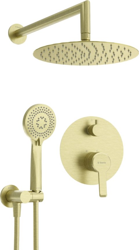 Zestaw prysznicowy podtynkowy złoty szczotkowany Arnika NAC_R9QP