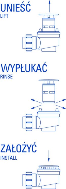 EASY-CLEAN - Syfon do brodzika czyszczony od góry - chrom - NHC_025C