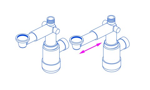 SPACE-SAVER LUX - Syfon do umywalki teleskopowy - biały - NHC_633K