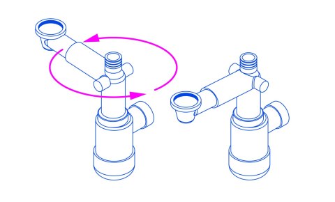 SPACE-SAVER LUX - Syfon do umywalki teleskopowy - biały - NHC_633K