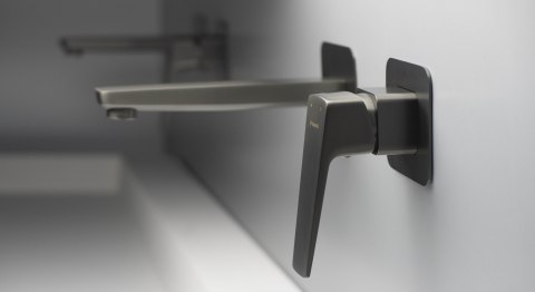 BLUR - Umywalka granitowa nablatowa - z maskownicą - alabaster - CQB_AU2S