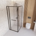 BLUR - Kabina prysznicowa kwadratowa 80x80 cm - titanium KQB_D088P