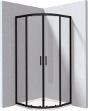 FUNKIA EVO - Kabina prysznicowa z brodzikiem półokrągła 90x90 cm - nero - KYPPN099P