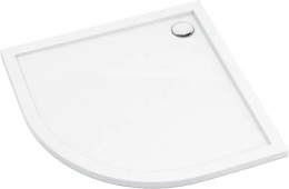 FUNKIA EVO - Kabina prysznicowa z brodzikiem półokrągła 90x90 cm - titanium - KYPPD099P