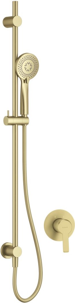 Zestaw prysznicowy podtynkowy z drążkiem złoty szczotkowany Arnika NAC_R9TP
